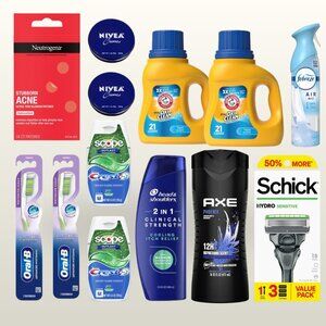 Personal Care/Household Bundle - Lot of 13. Arm & Hammer, Febreze, Axe, Crest